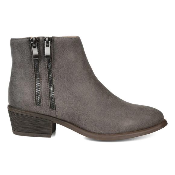 Journee Collection Women Jayda Block Heel Ankle Booties Size US 9M Grey - Picture 2 of 7